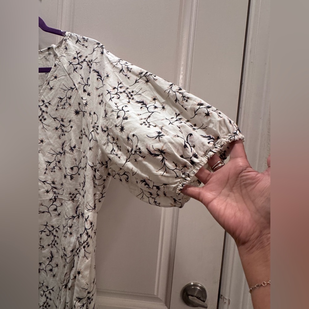 Universal Thread White Mini Dress with Black Floral Print - Picture 3 of 8